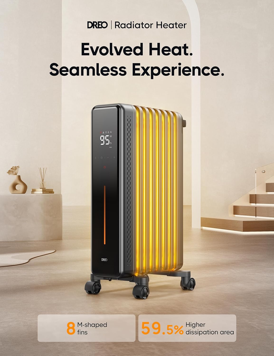1500W Radiator Heater with Remote Control E4776