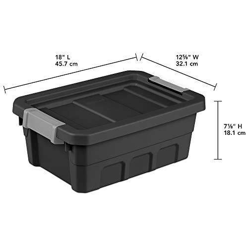 Black 6-Pack Plastic Stacker Tote Storage Bin E426396