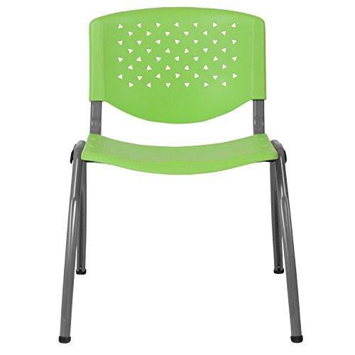 Green Plastic Stack Chair with Titanium Frame P8185