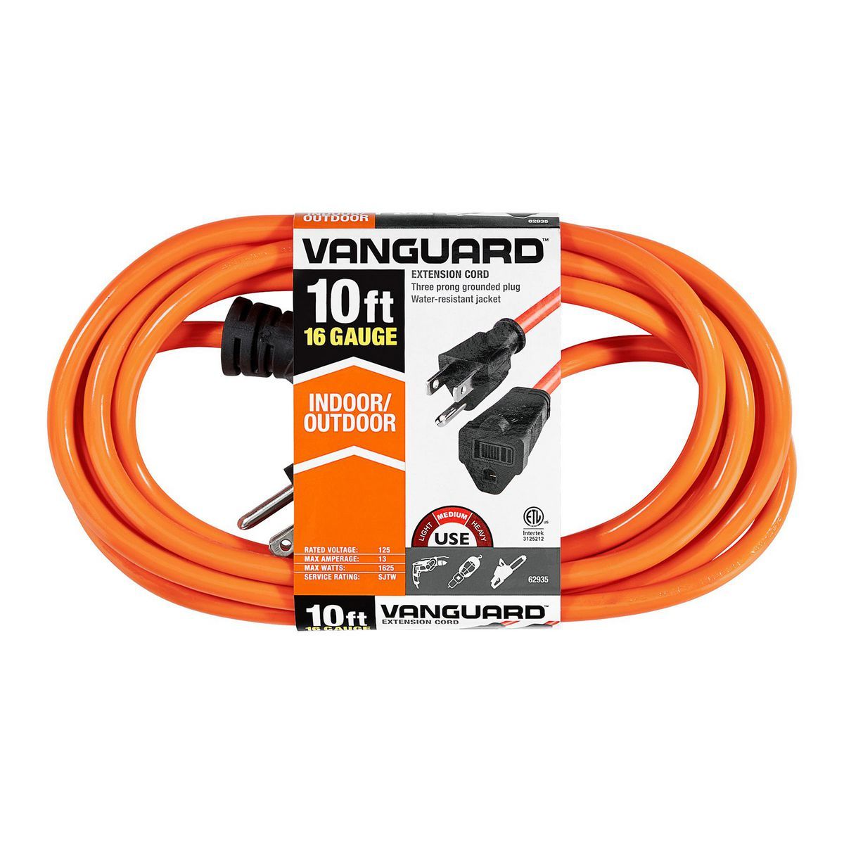 Orange 10 ft. Indoor/Outdoor Extension Cord S135322