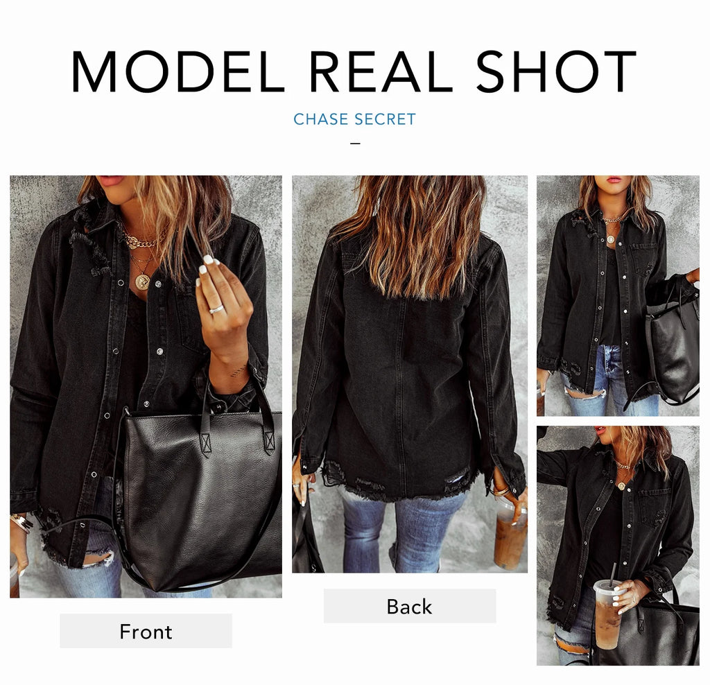 Distressed Denim Jacket C63989