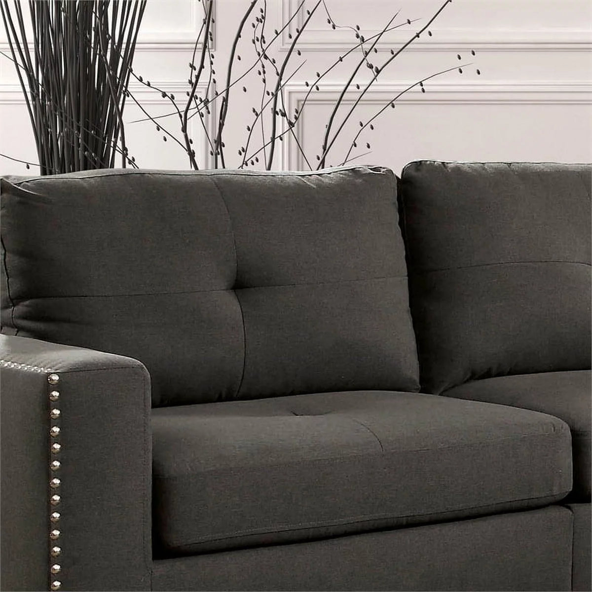 Gray Fabric 2-Piece Sofa Set Z4928