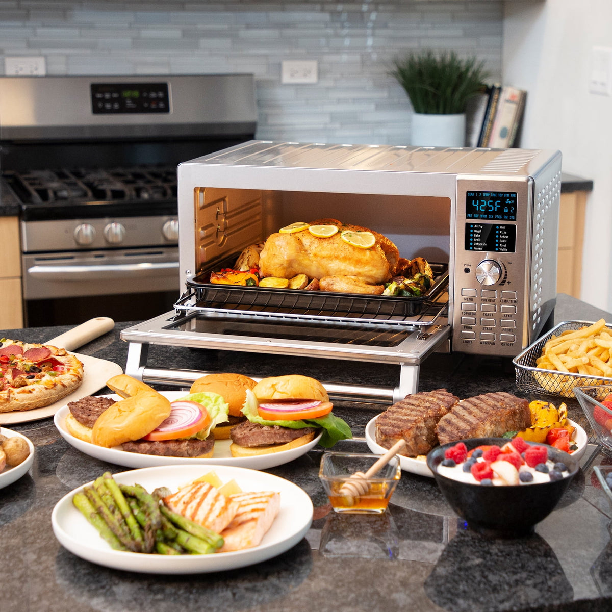 NuWave Bravo XL 30 QT Air Fryer Toaster Oven Combo with Temperature Probe X78544