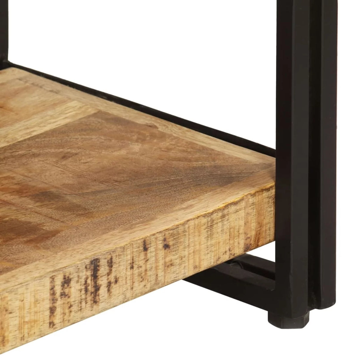 3-Tier Mango Wood Bookcase with Storage Shelves Y30228