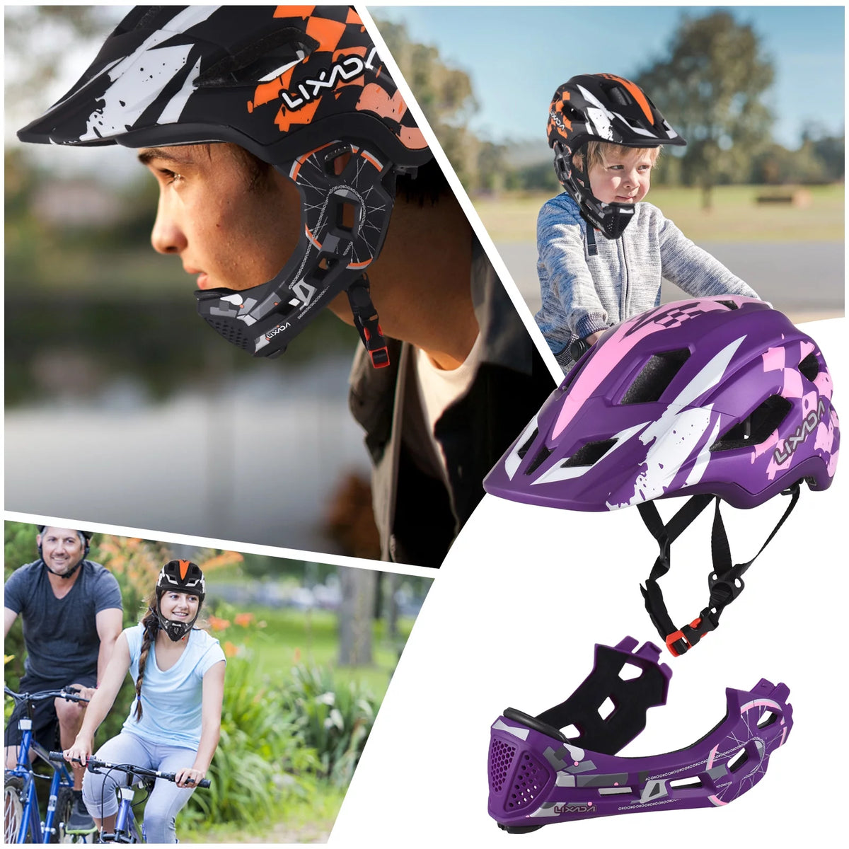 Kids Cycling Helmet Detachable Full Face Adjustable N229