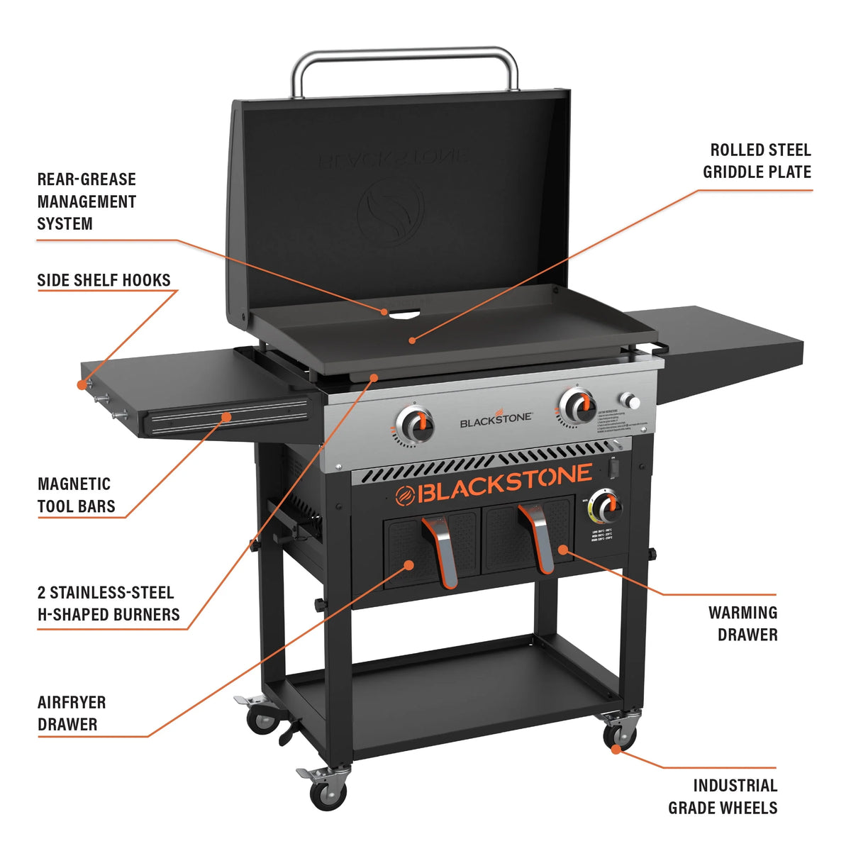 2-Burner 28 Griddle with Air Fryer Combo G593178