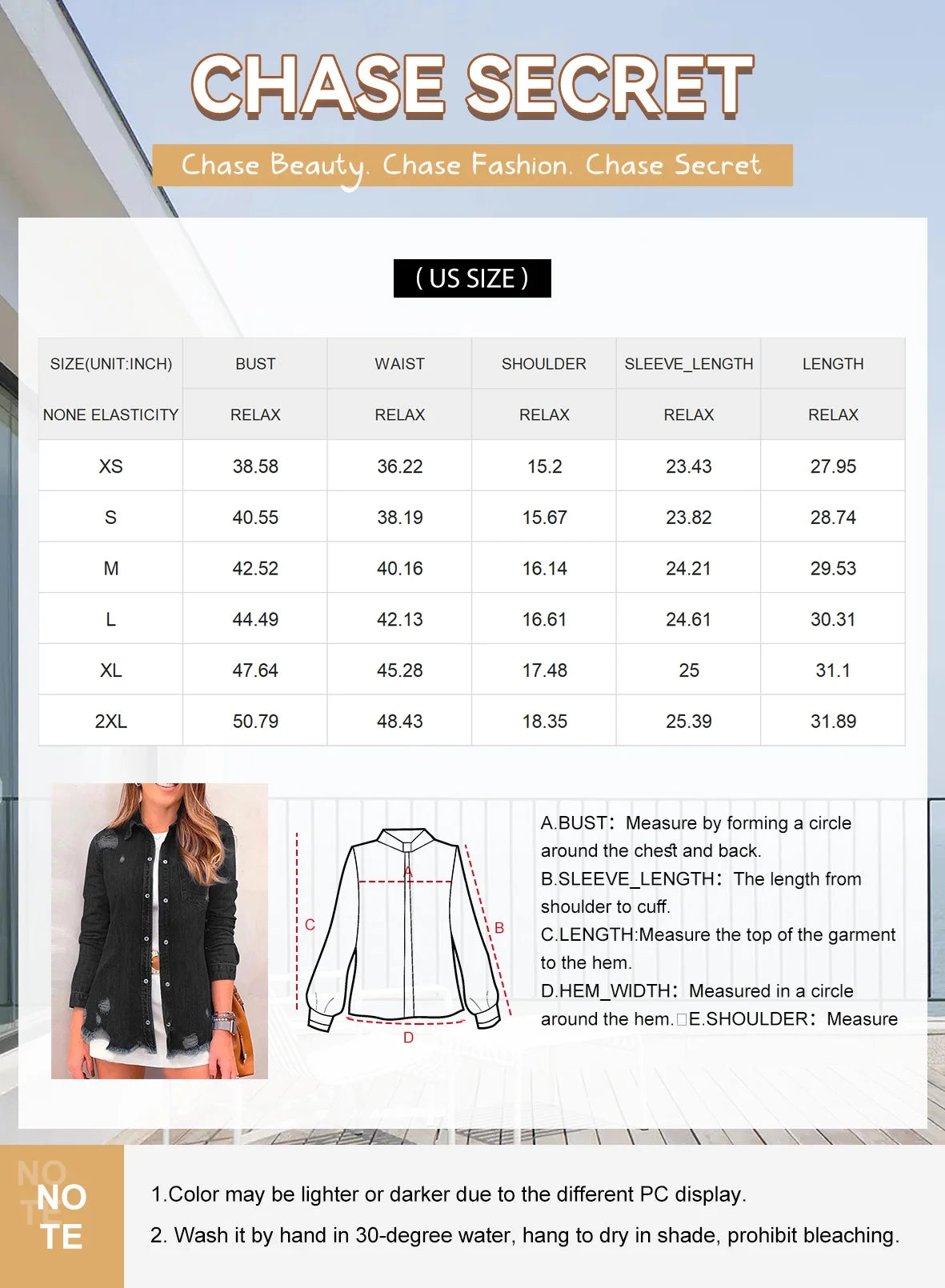 Distressed Denim Jacket C63989