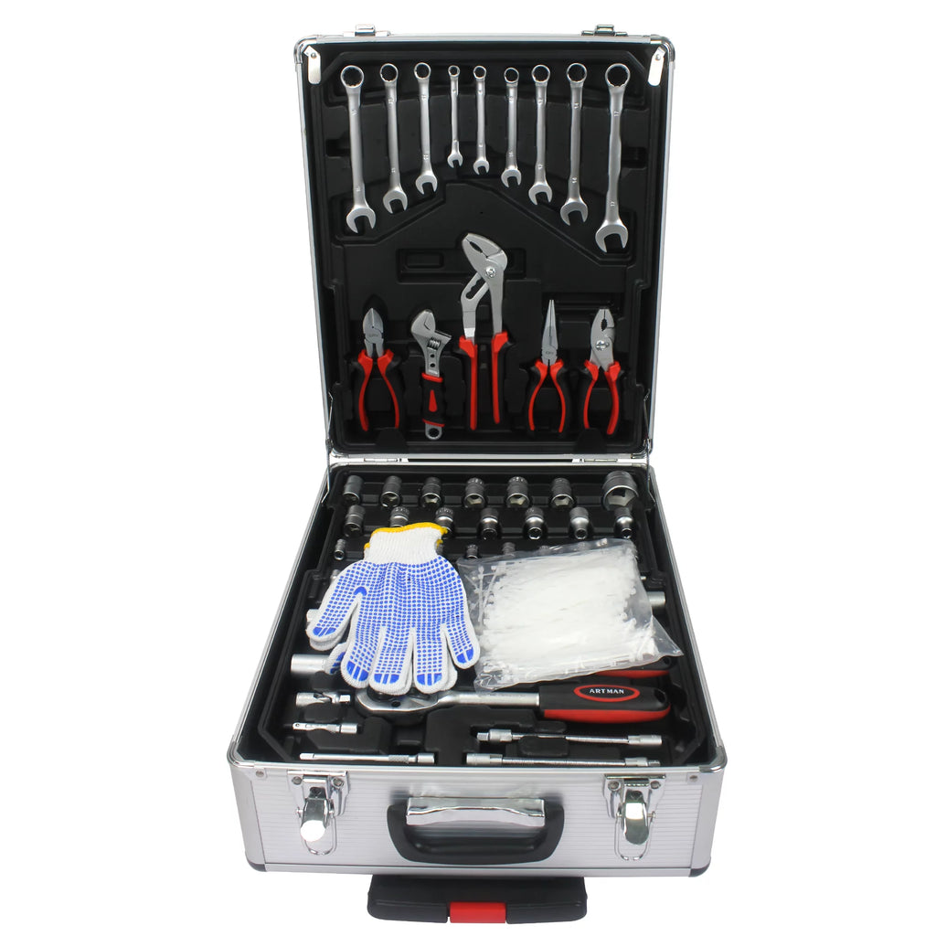 899PCS White Hand Tool Set with Rolling Tool Box M83750