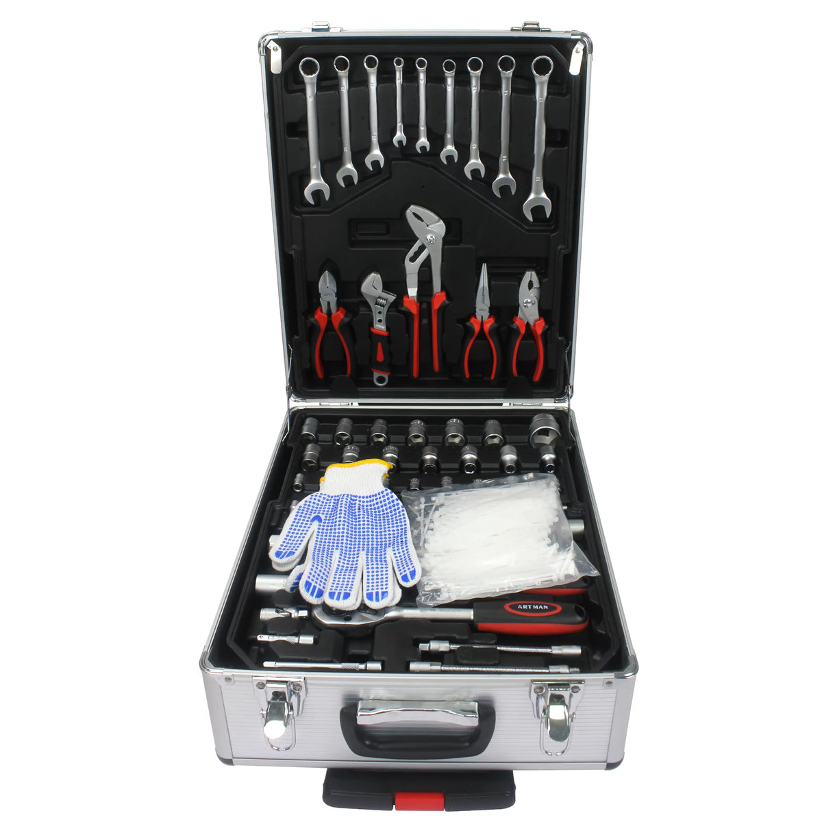 899PCS White Hand Tool Set with Rolling Tool Box M83750