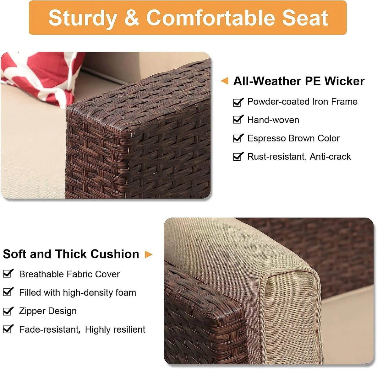 8 Pc Wicker Rattan Outdoor Furniture Set with Storage Box O119