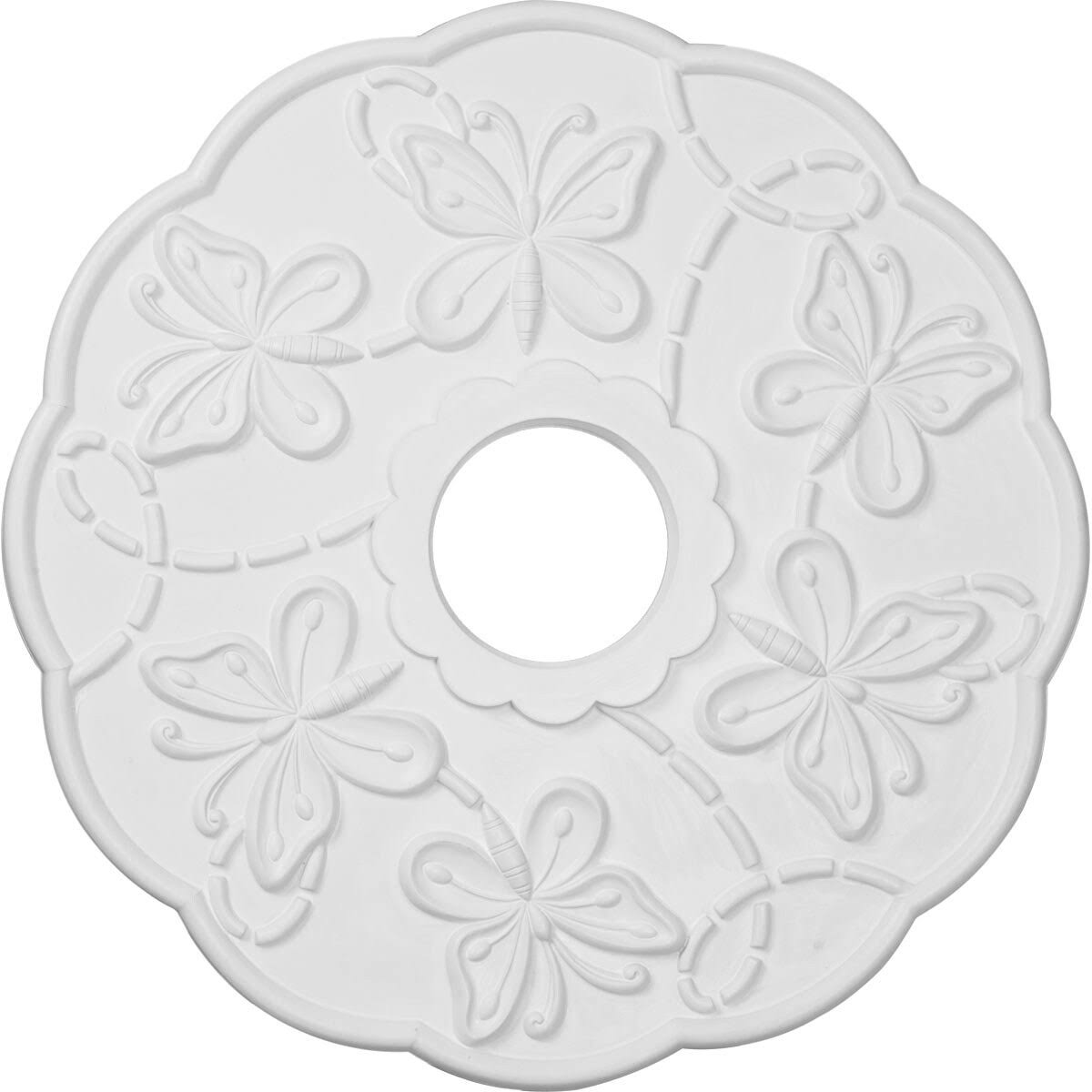 Hand-Painted Hickory Butterfly Ceiling Medallion D8293