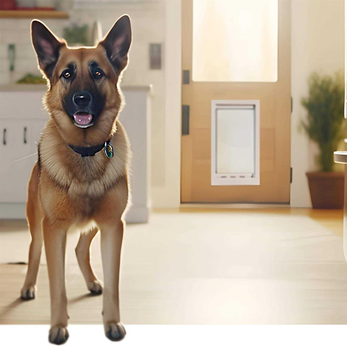 White Aluminum Pet Door F42537
