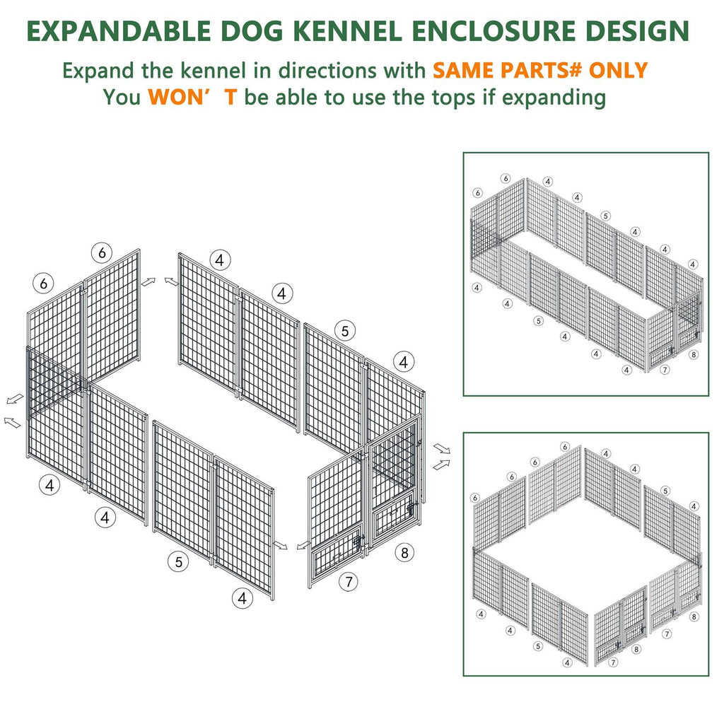 Outdoor Dog Kennel with Rotating Feeding Door and Cover C896