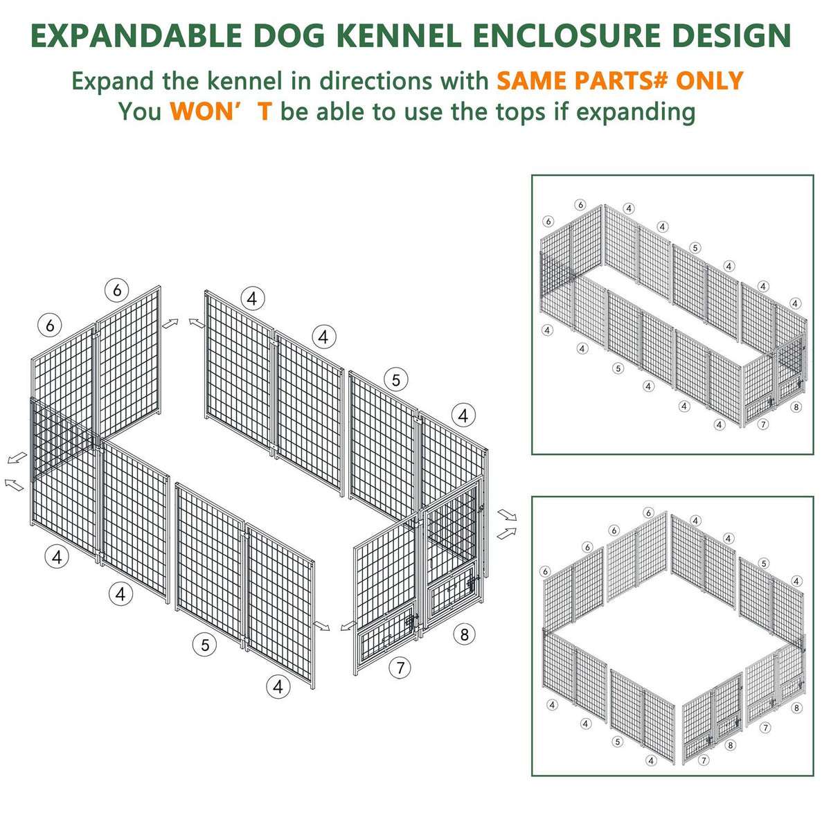 Outdoor Dog Kennel with Rotating Feeding Door and Cover C896