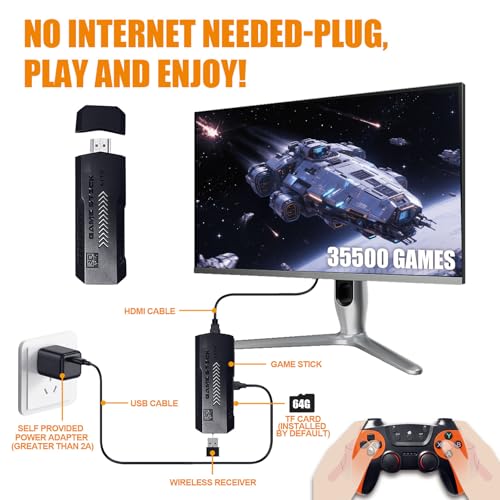 Retro Gaming Console with 64GB Plug & Play TV Stick S782170