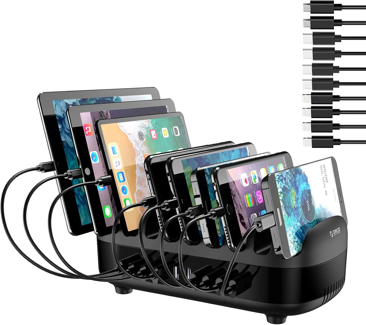 120W Charging Station with 10 USB Smart Ports, Pack of 2 U787393