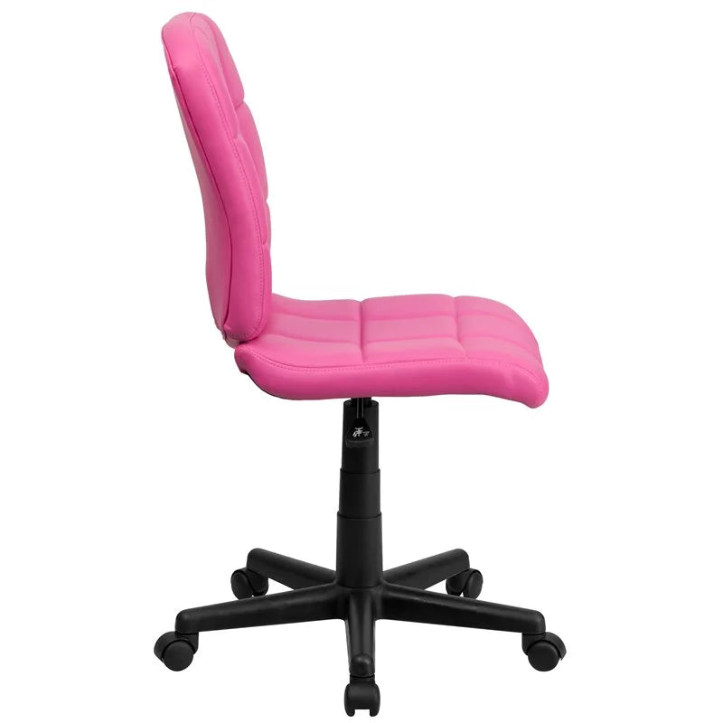 Pink Quilted Office Swivel Chair L862