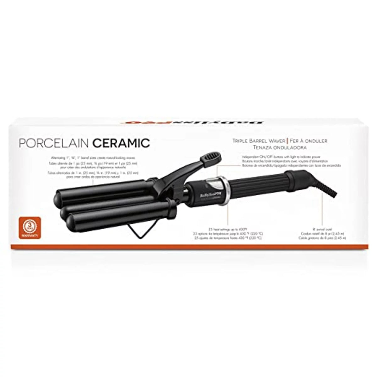 Ceramic Triple Barrel Waver E203