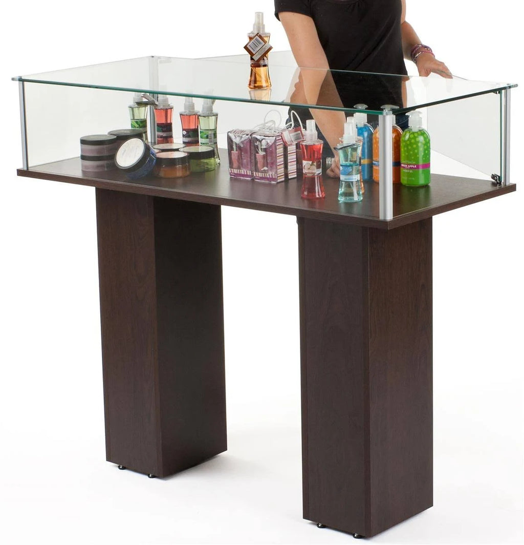 Display Case with Tempered Glass Panels and Hinged Doors A898