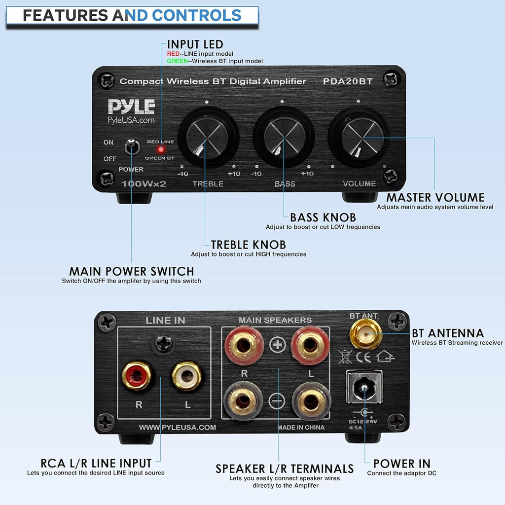 Bluetooth HiFi Mini Audio Amplifier D466