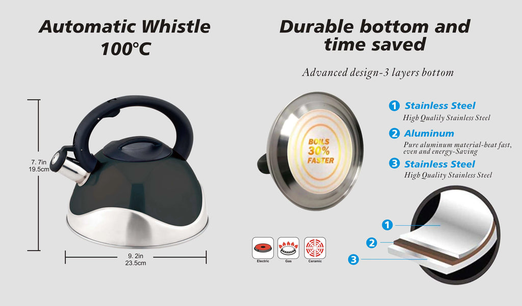 Stainless Steel Whistling Tea Kettle 3 Liter M446