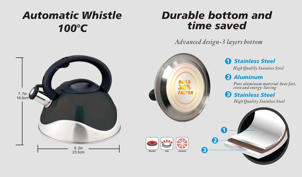 Stainless Steel Whistling Tea Kettle 3 Liter M446