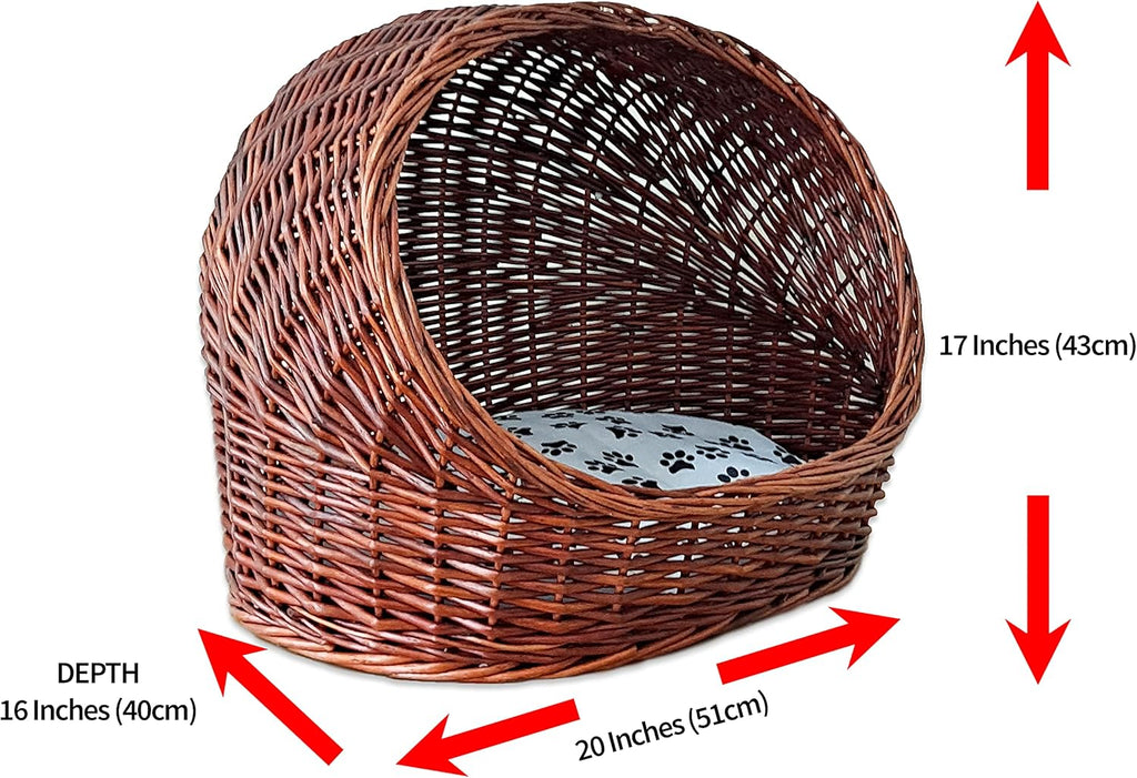 Willow Basket Cat House with Cushion M65968