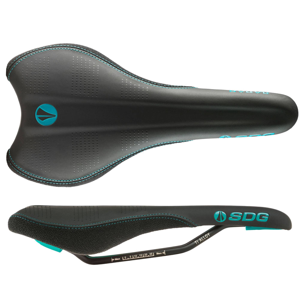 Turquoise Black Saddle with Ti-Alloy Rails X178