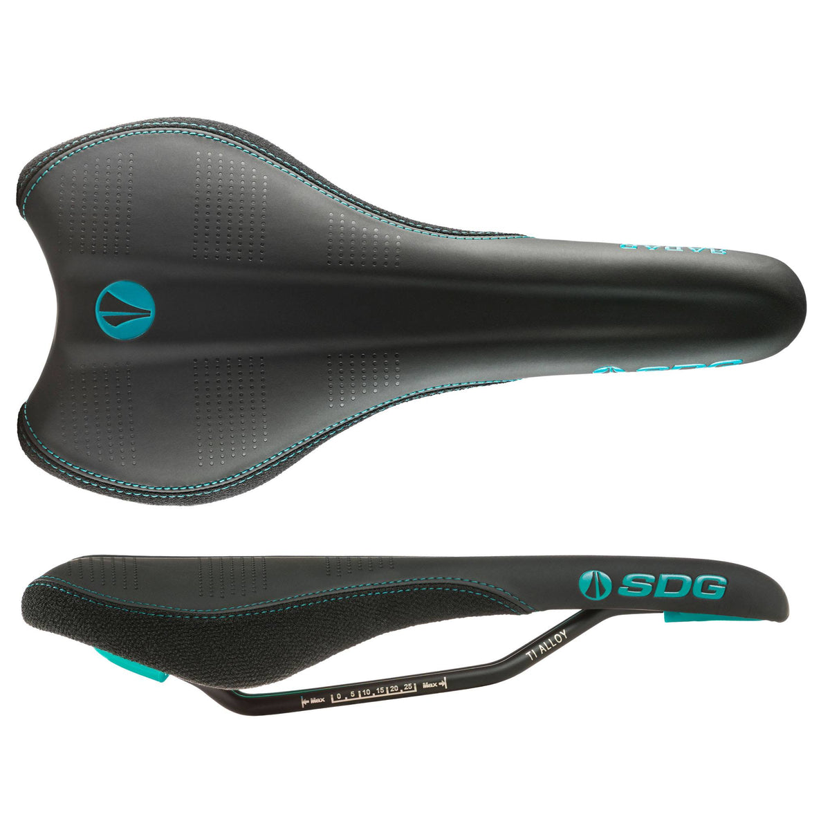Turquoise Black Saddle with Ti-Alloy Rails X178