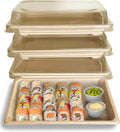 100 PACK Compostable Sugarcane Sushi Trays with Lids D95782