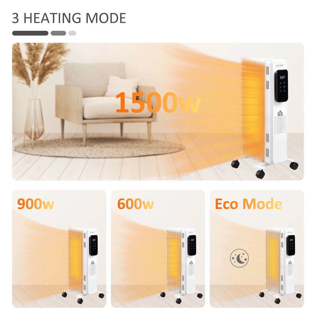 White 1500 W Electric Space Heater with 3 Modes and Timer T58963
