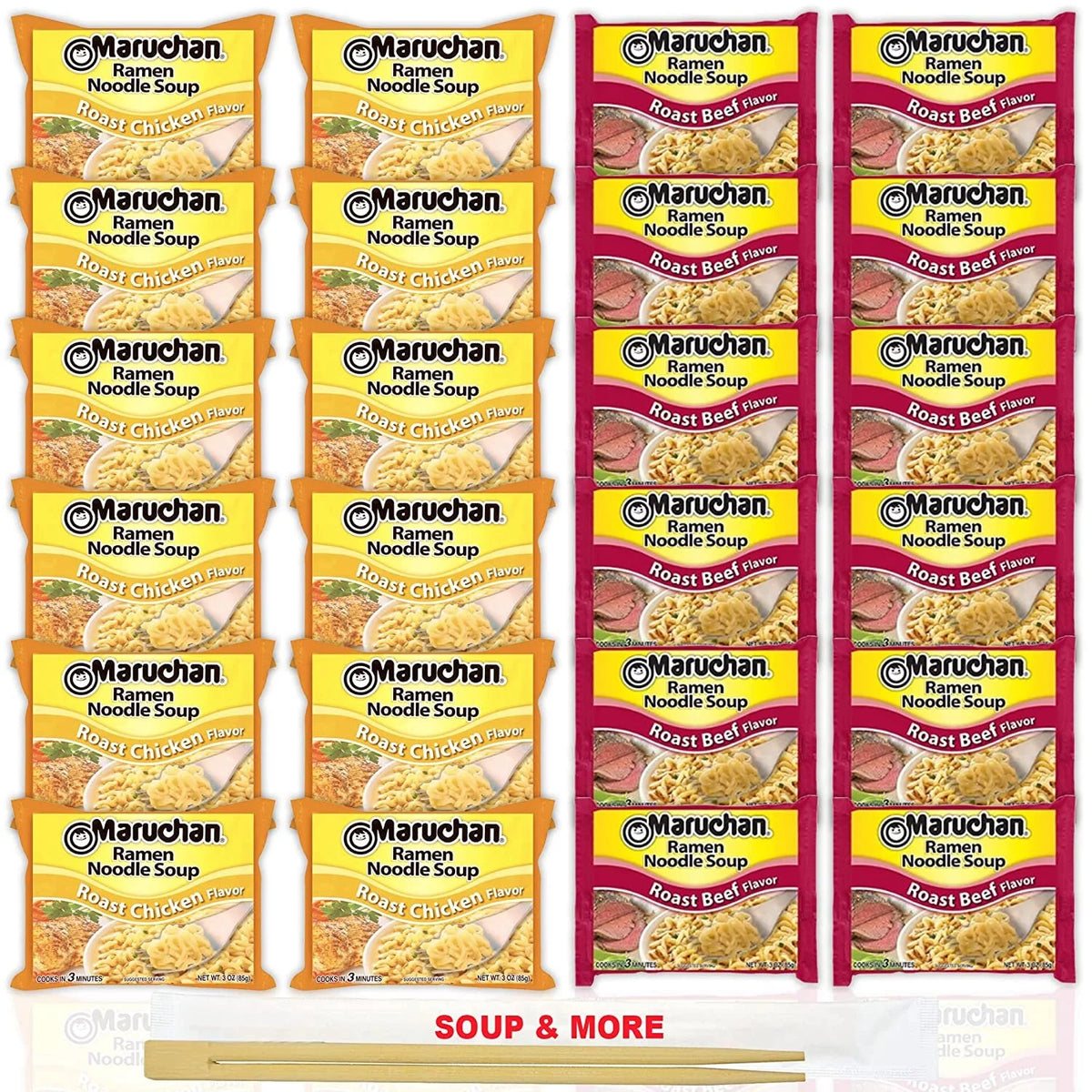 12 Packs 3 Ounce Ramen Instant Noodle Soup Variety S4302