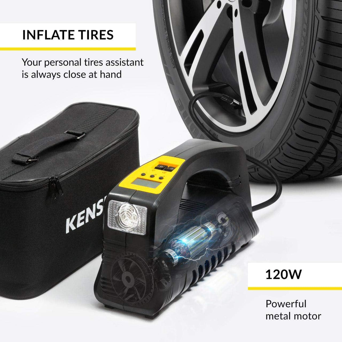 Portable Tire Inflator Air Compressor Pump W969