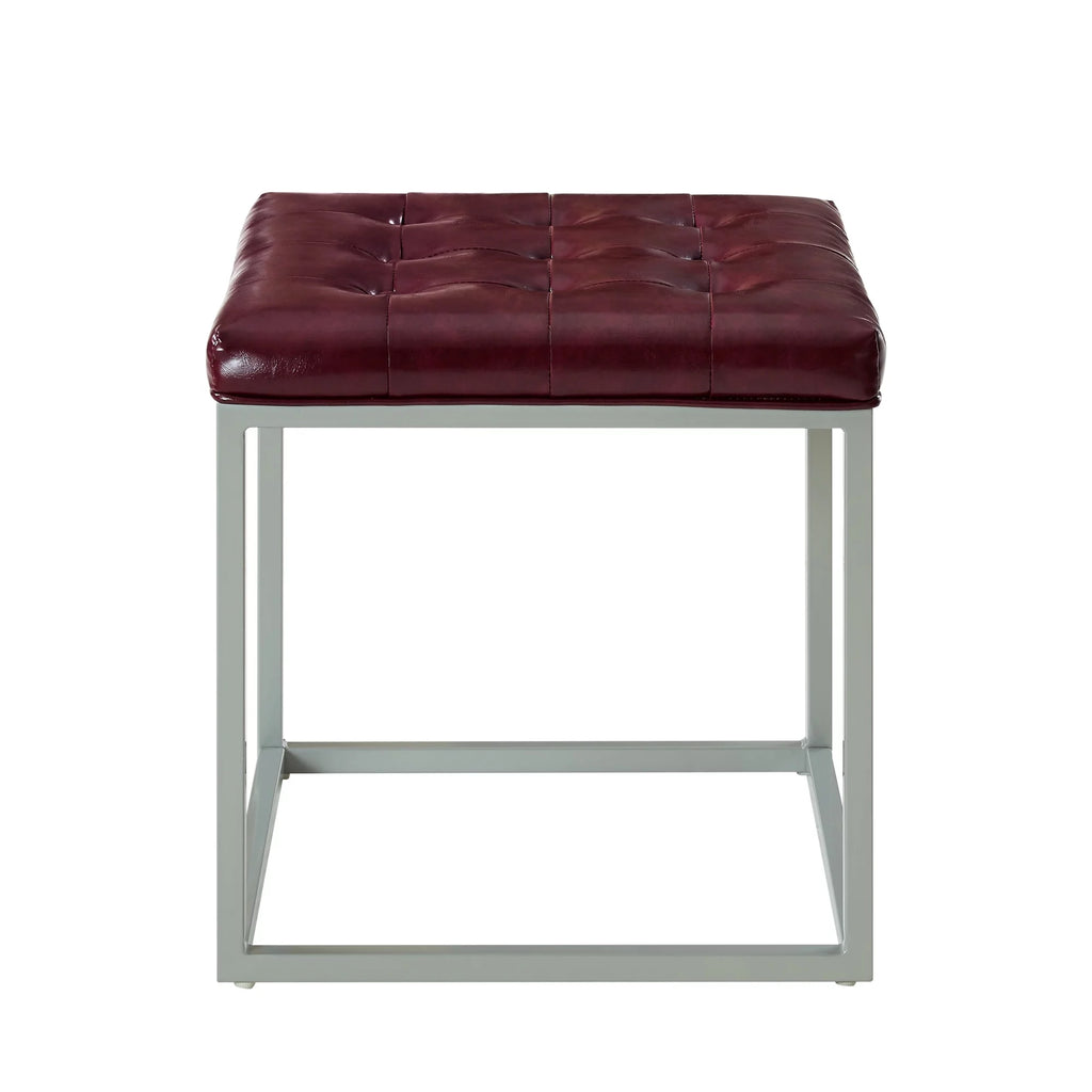 Purple Faux Leather Gray Cube Ottoman K2233