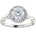 14K White Gold Halo Ring B971