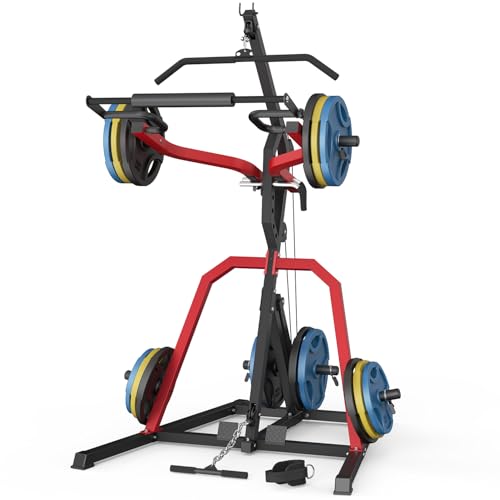 Leverage Gym Power Rack Squat Rack with LAT Low Row System Home Gym System Workout Station 2:1 Ratio O9866