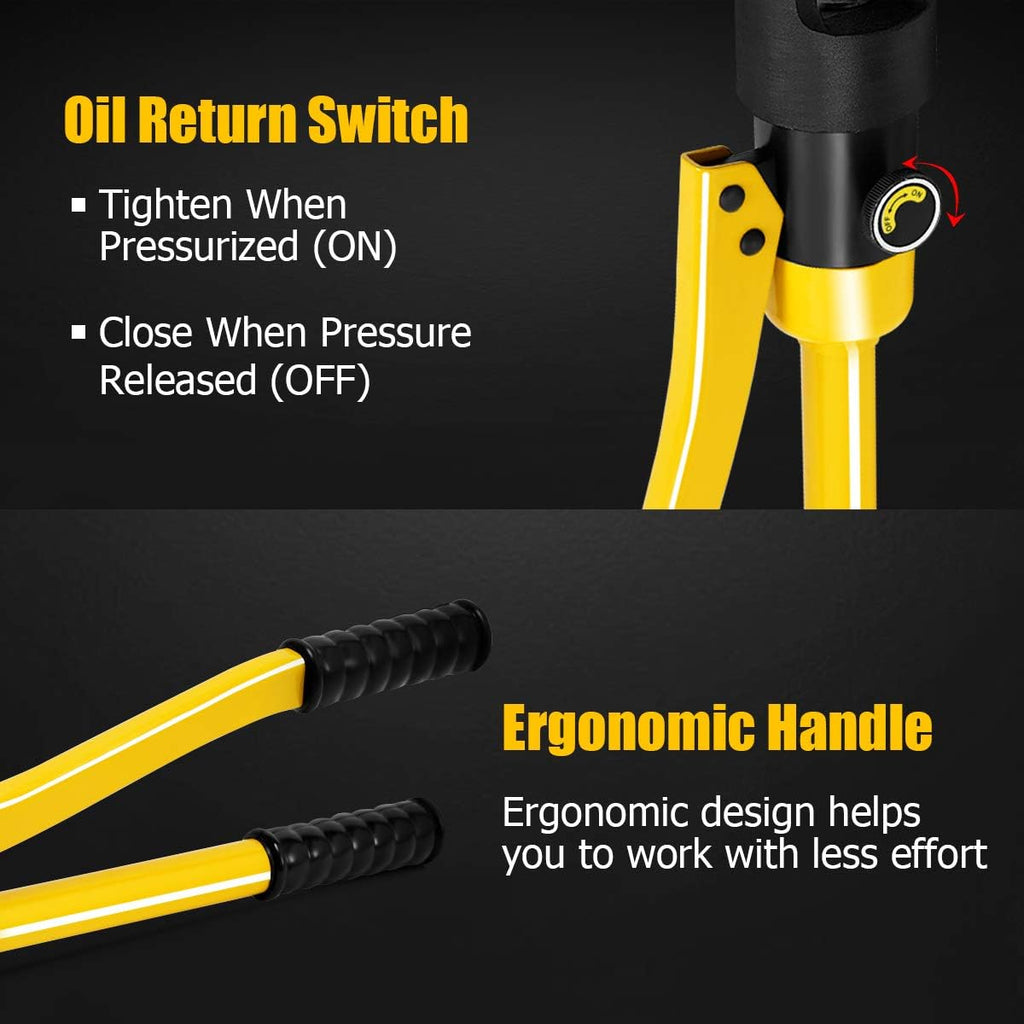 16 Ton Hydraulic Wire Crimper with 11 Dies D40627