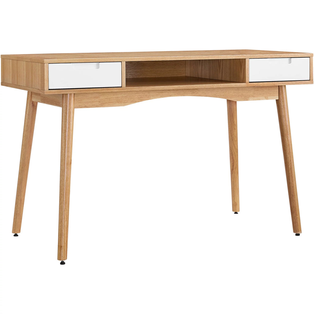 White Wood Two Drawer Writing Desk U37368