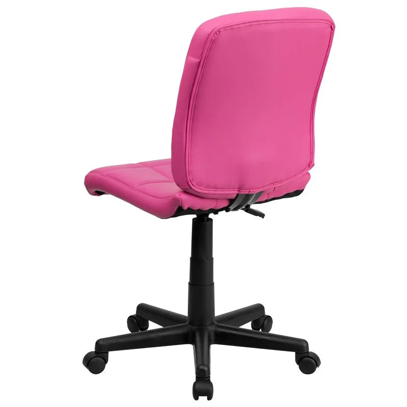 Pink Quilted Office Swivel Chair L862