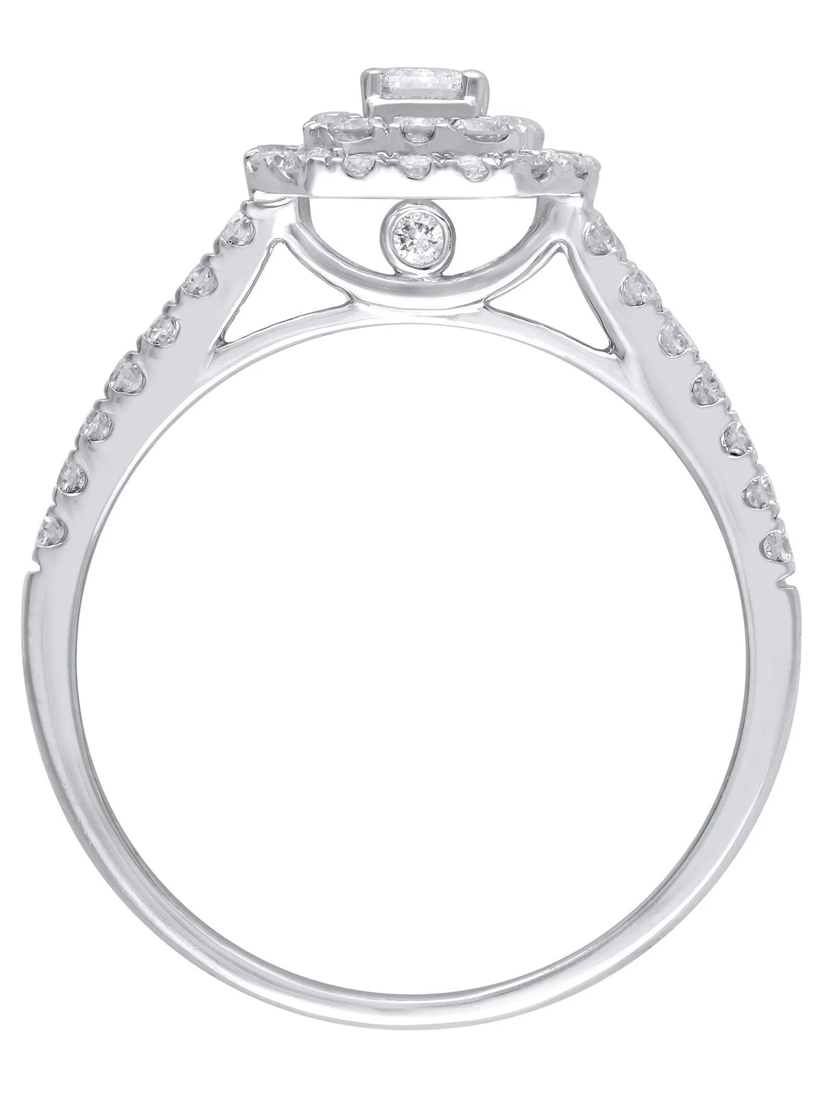Emerald Cut Diamond Engagement Ring in 10kt White Gold V59893