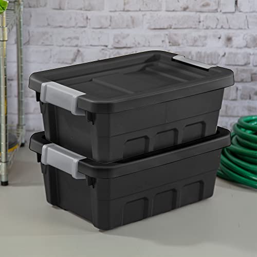 Black 6-Pack Plastic Stacker Tote Storage Bin E426396