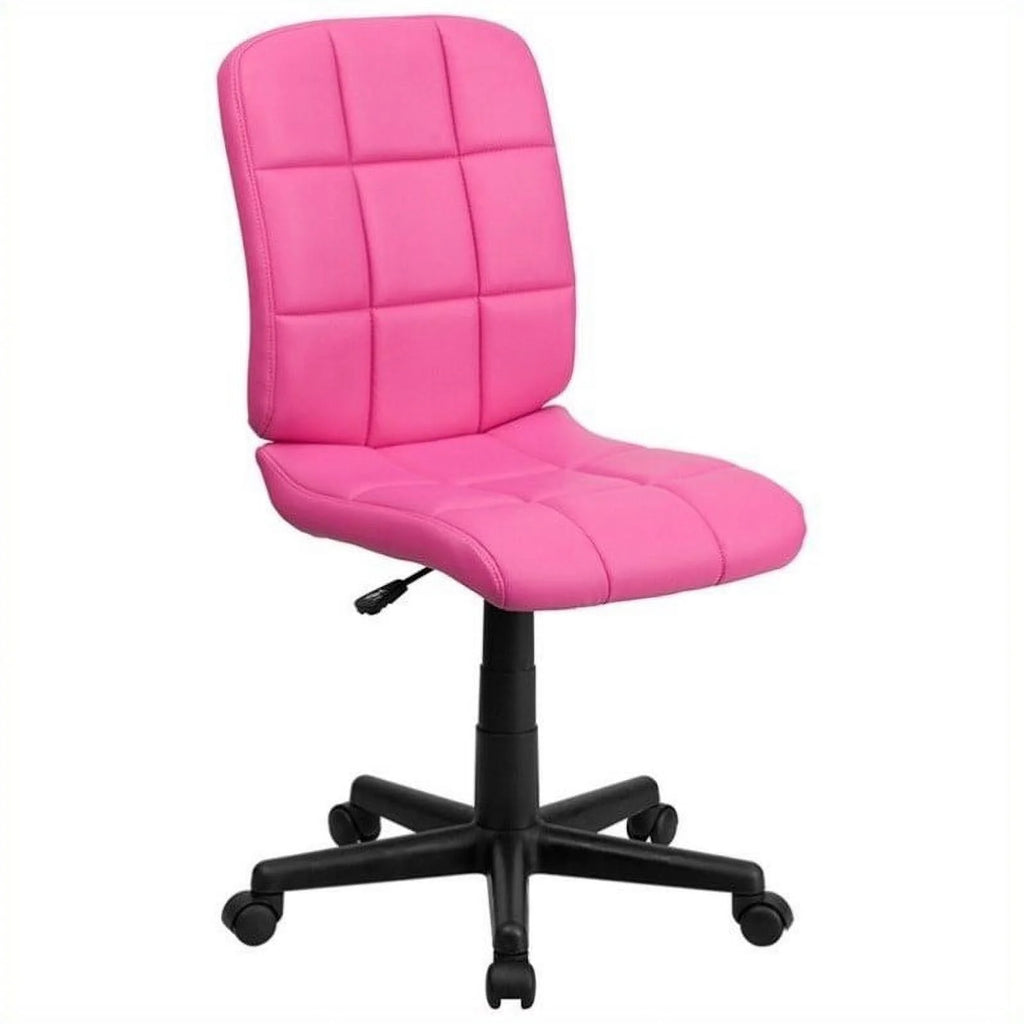Pink Quilted Office Swivel Chair L862