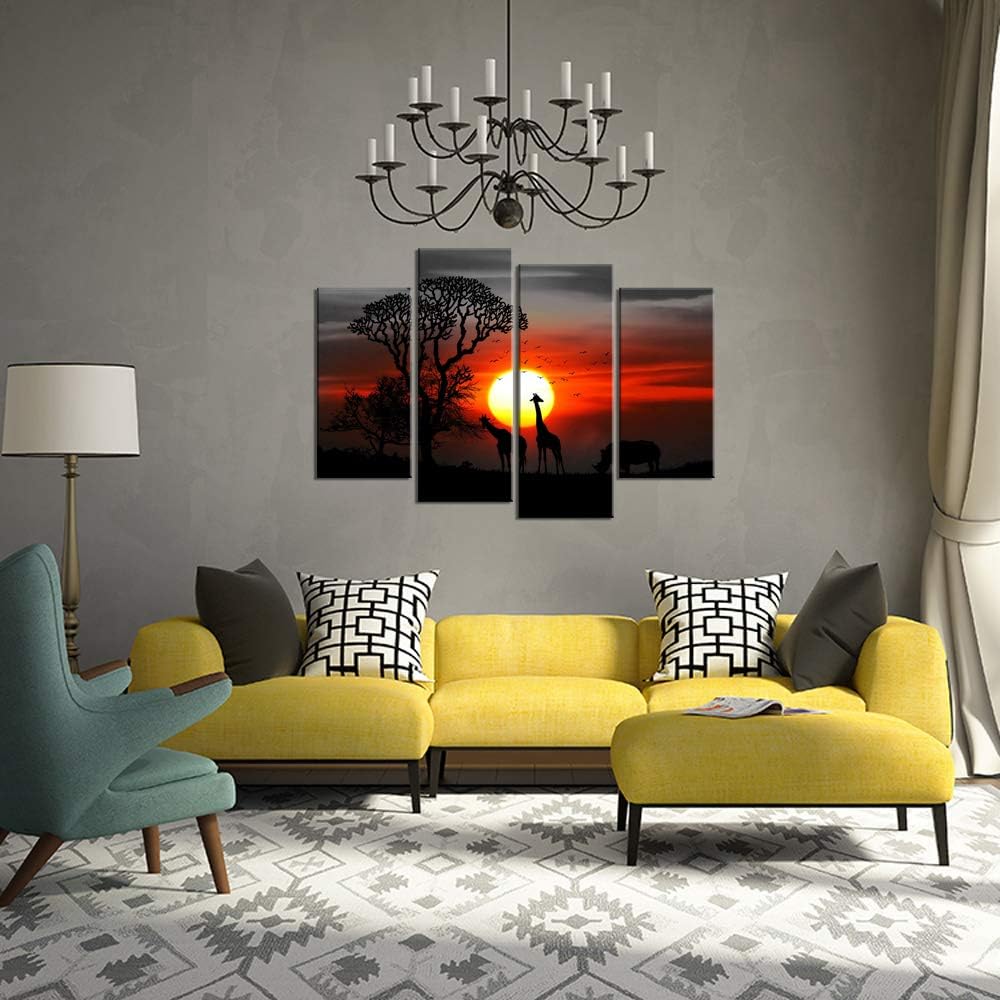 4 Piece Framed Canvas Wall Art Prints R48021