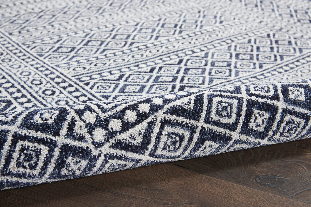 Navy Grey 8'6" x 12' Area Rug E672