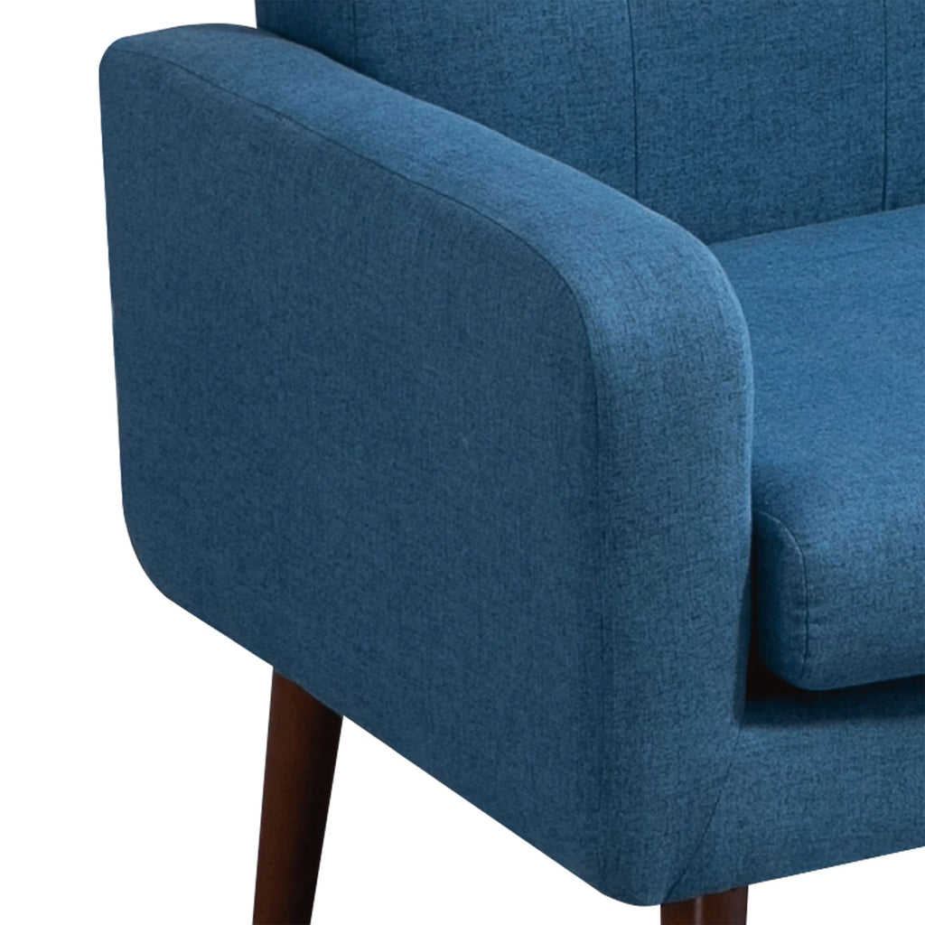 Blue Linen Upholstered Loveseat with Arms Q125641