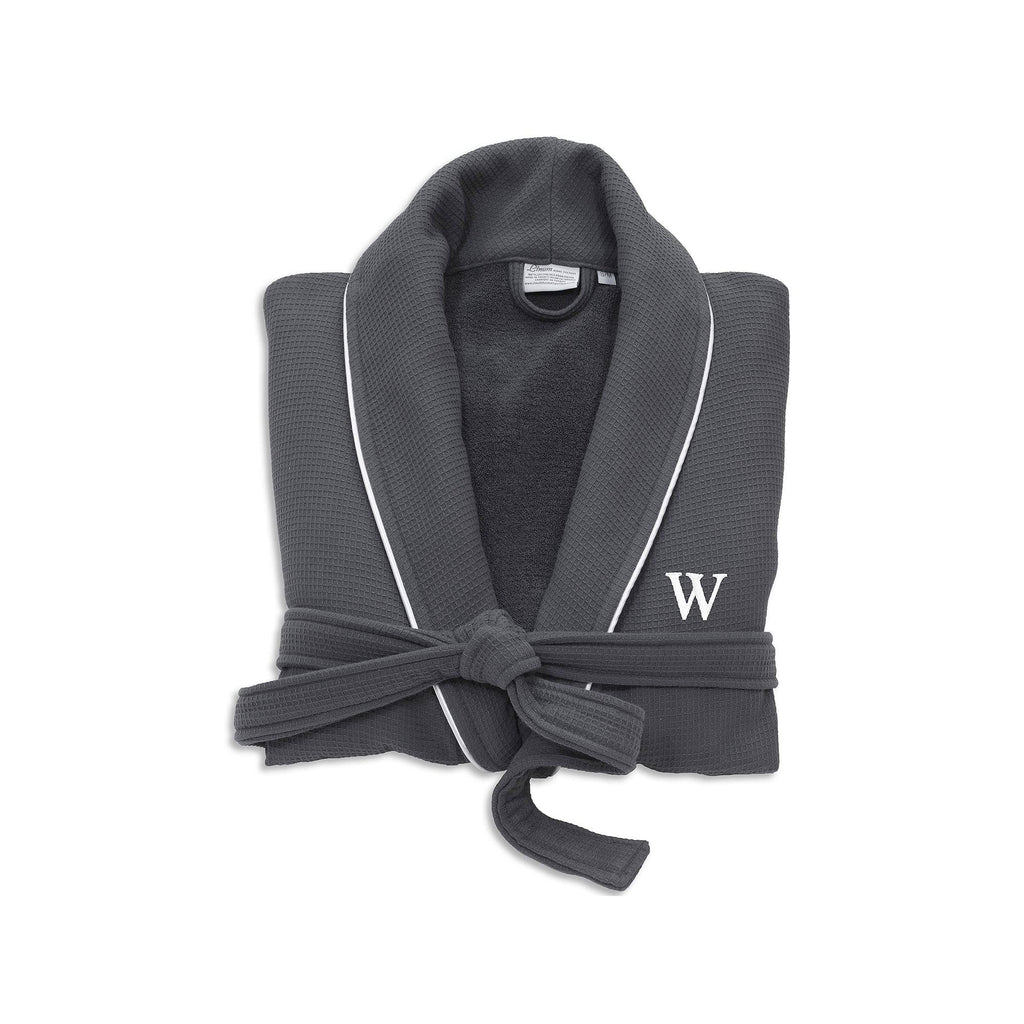 Dark Gray Turkish Cotton Waffle Terry Bathrobe E4000