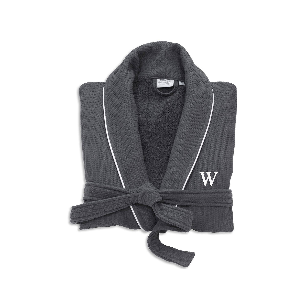 Dark Gray Turkish Cotton Waffle Terry Bathrobe E4000