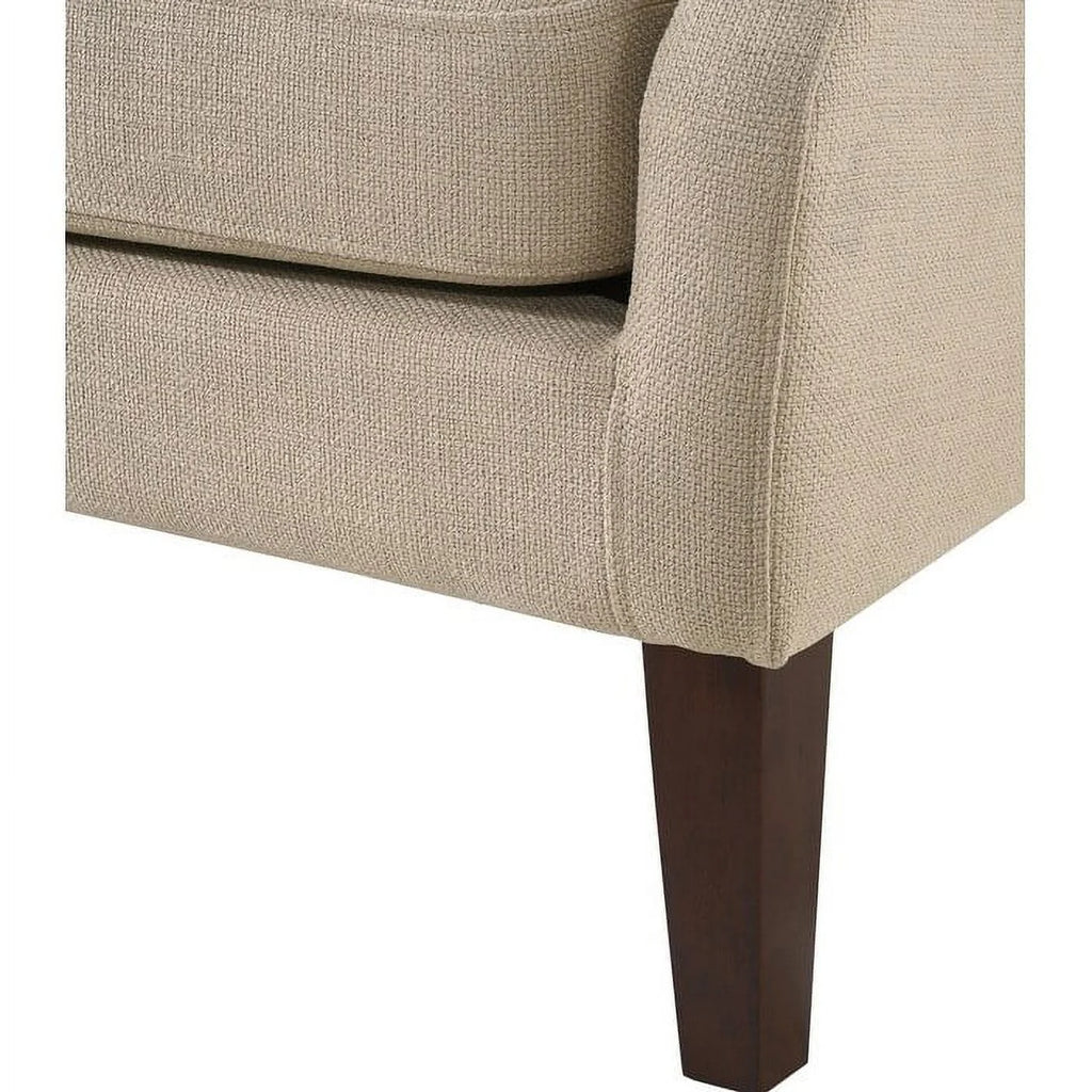 Linen Button Tufted Wingback Chair Blue O259125
