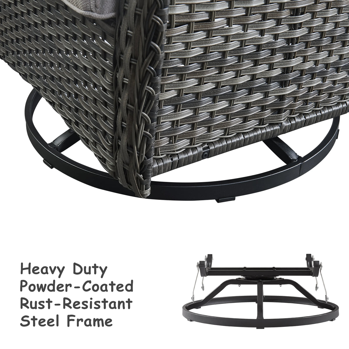 Brown Wicker Swivel Glider Club Chairs Set of 2 S45608