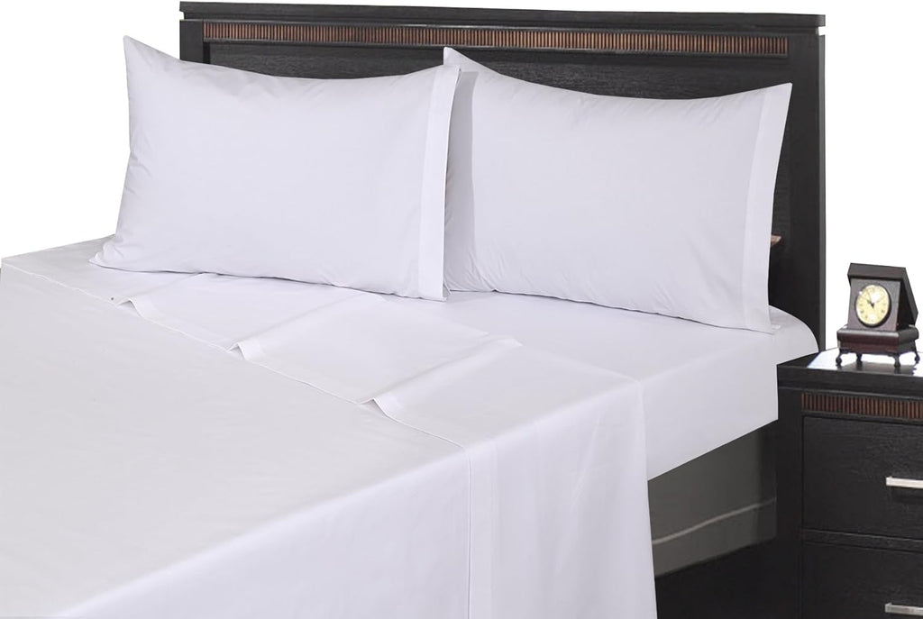 Pack of 6 Twin White Fitted Sheets Polycotton T200 S63523